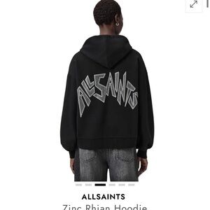 ISO!!!!! AllSaints Black Hoodie with Metallic Silver Logo